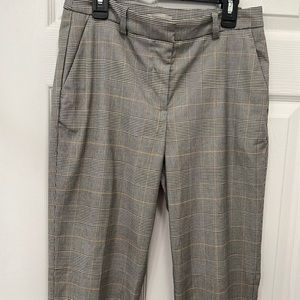 Plaid straight leg trousers